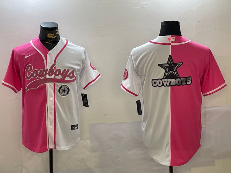 Men Dallas Cowboys Blank white pink Joint Name 2024 Nike Limited NFL Jersey style 3->dallas cowboys->NFL Jersey